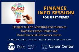 Finance Info Session for First-years February 27